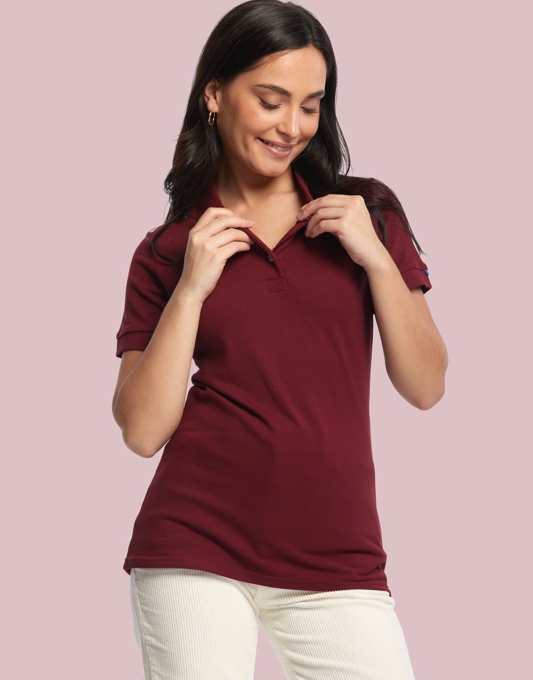 Polo Manches Courtes Femme Beauvoir - Burgundy