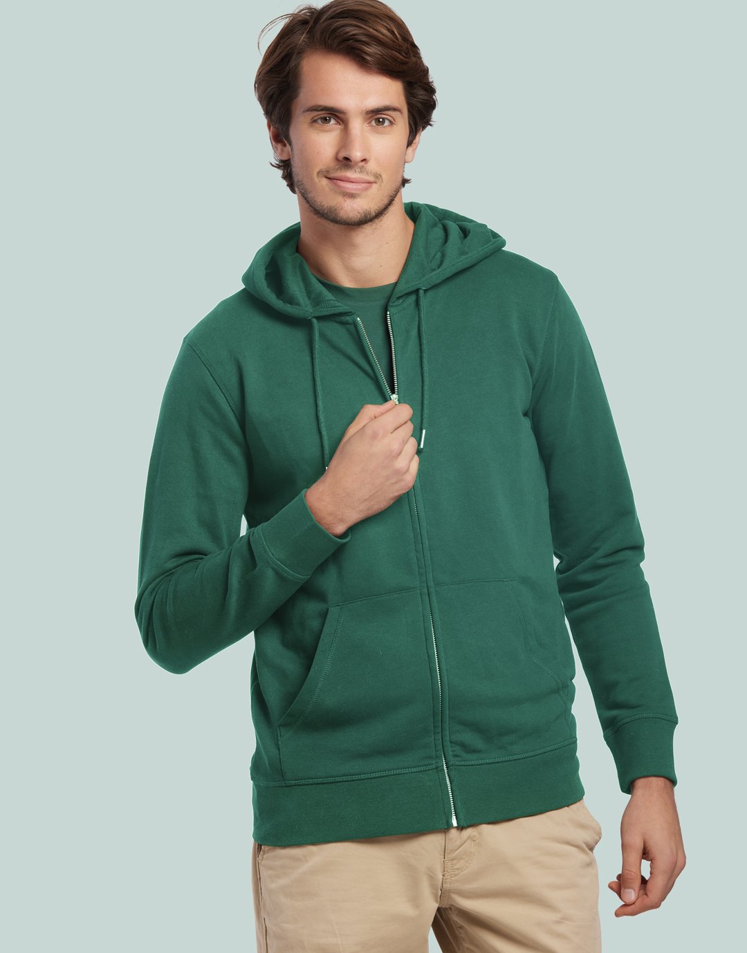 Hoodie Zippé Unisexe Montaigne - Bottle Green