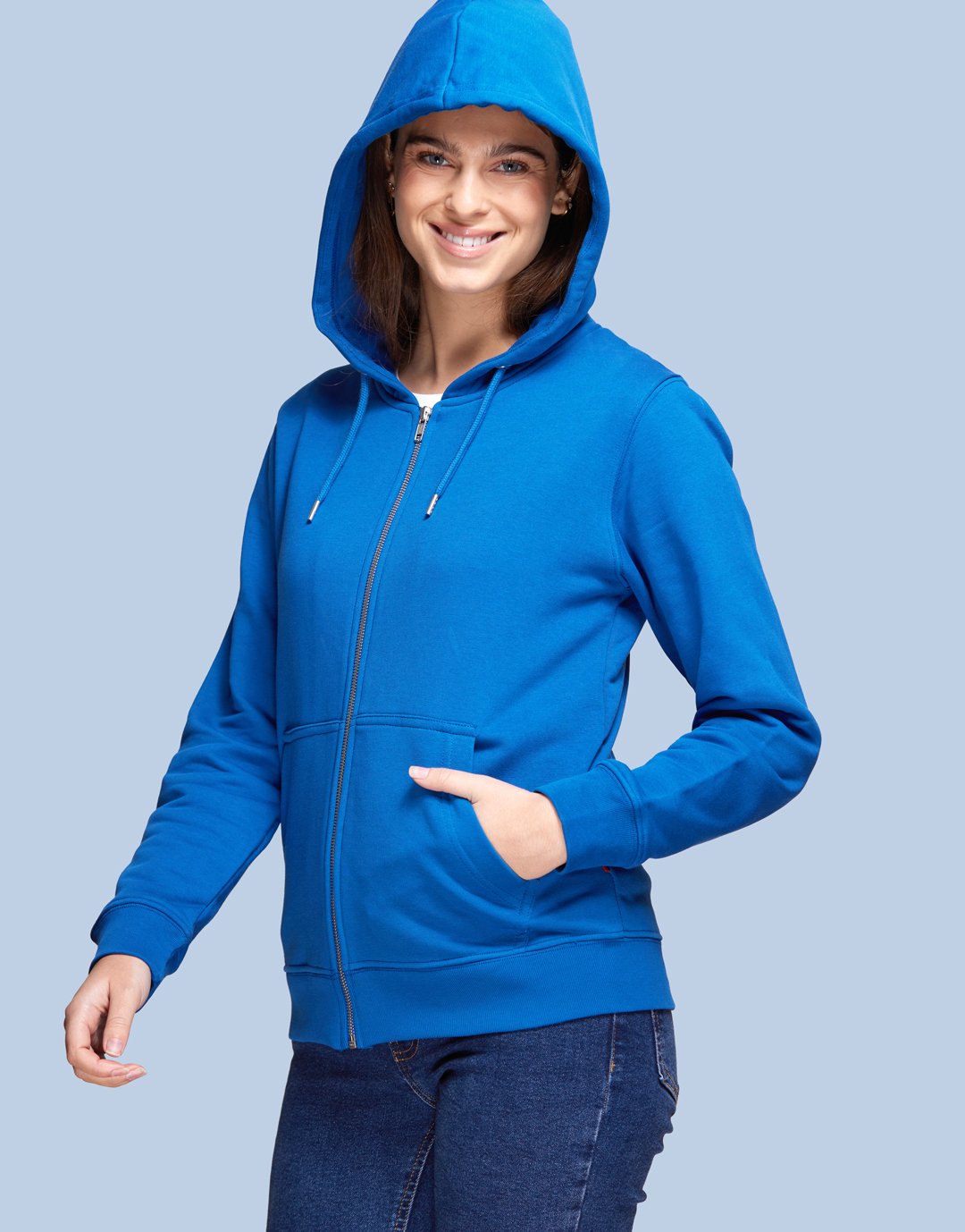 Hoodie Zippé Unisexe Montaigne - Royal Blue