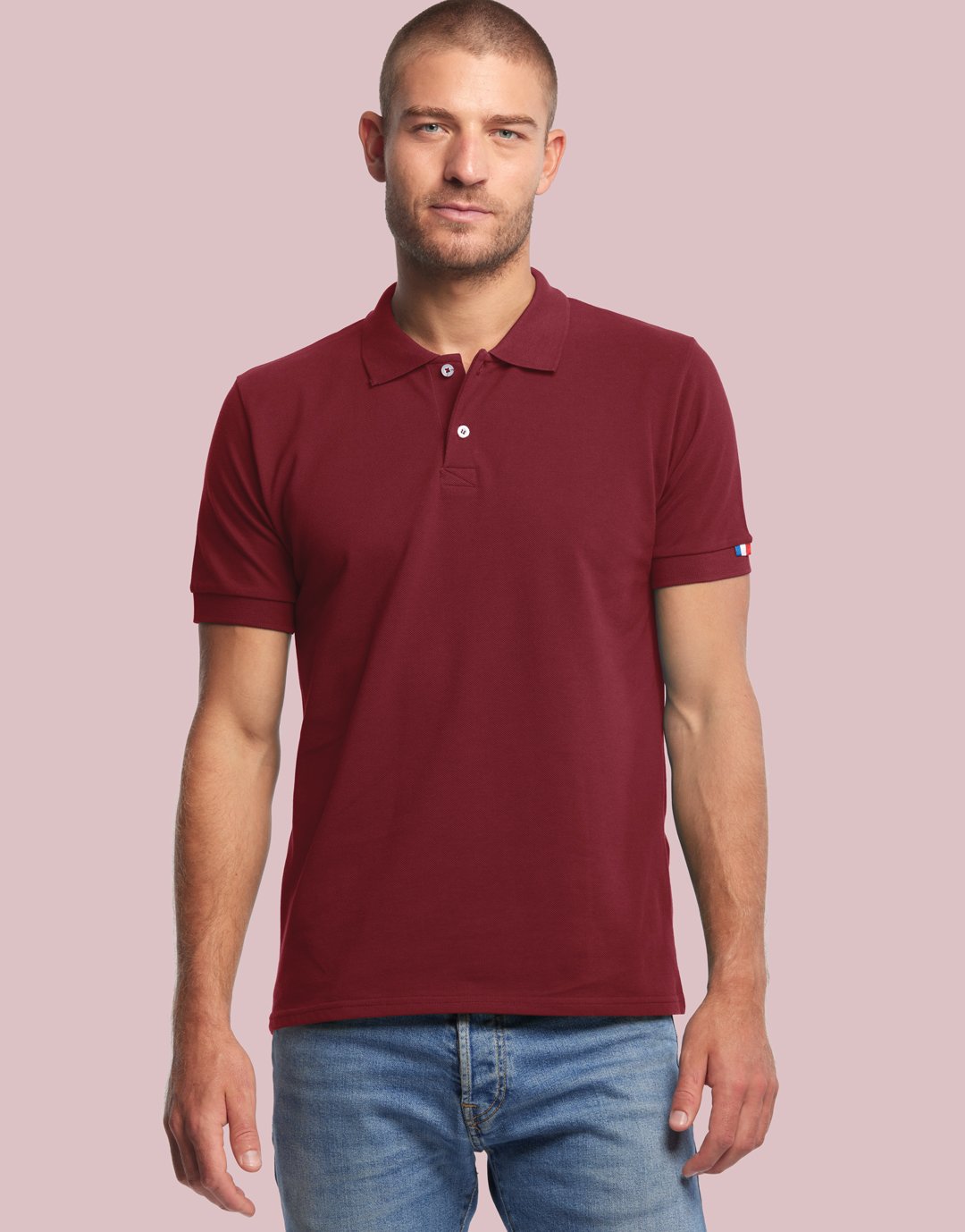 Polo Manches Courtes Homme Sartre - Burgundy - Face