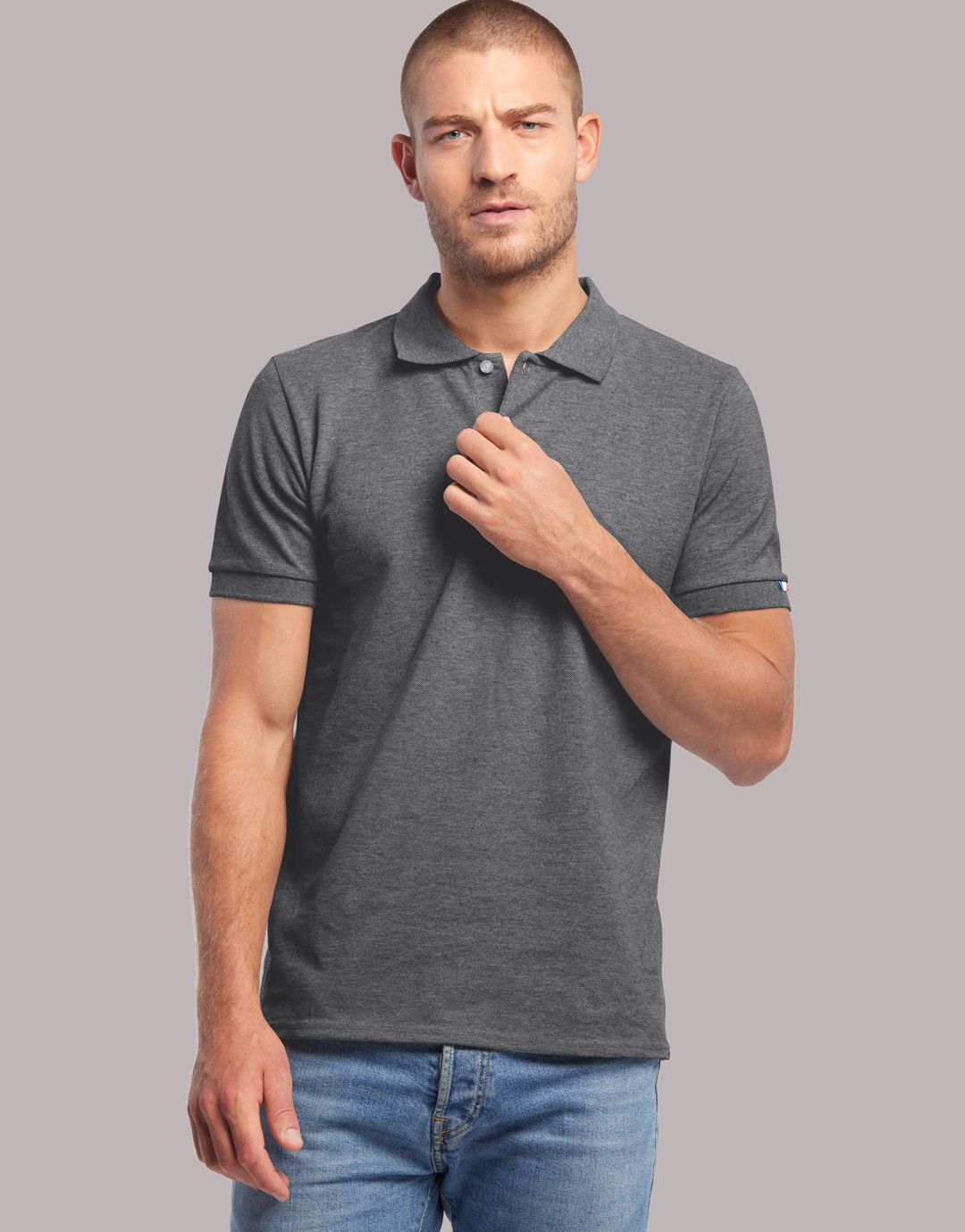 Polo Manches Courtes Homme Sartre - Dark Heather Grey