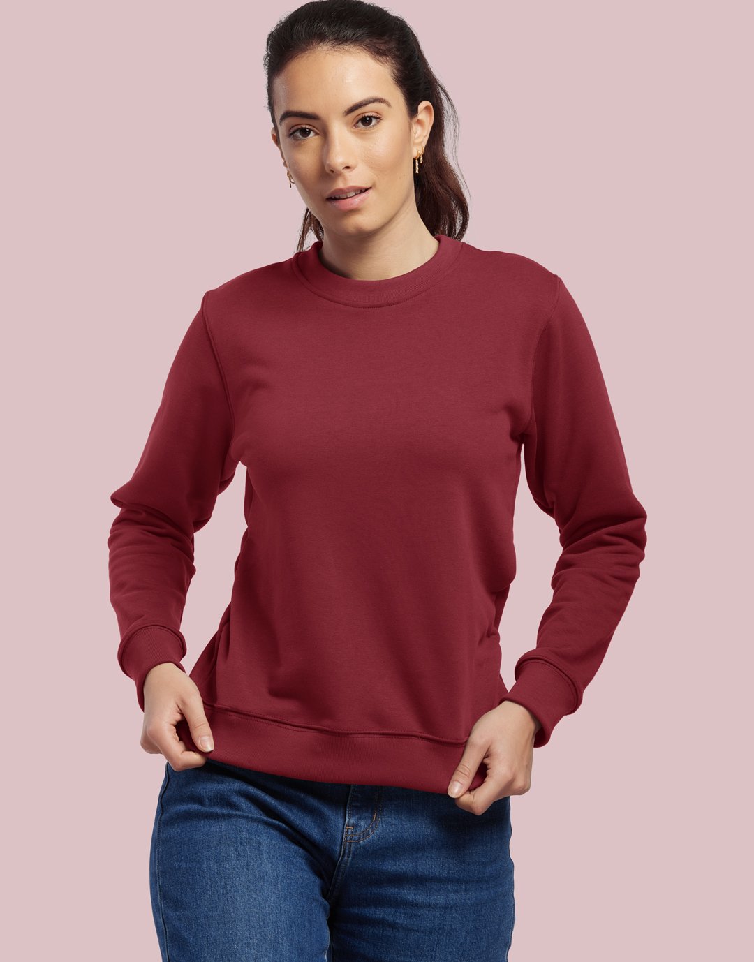 Sweat col rond Unisexe Voltaire - Burgundy